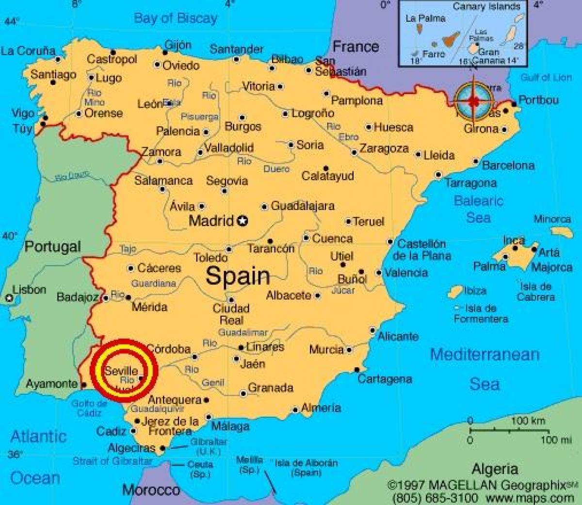 西班牙塞维利亚地图