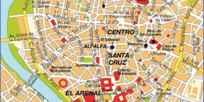西班牙塞维利亚地图的旅游景点