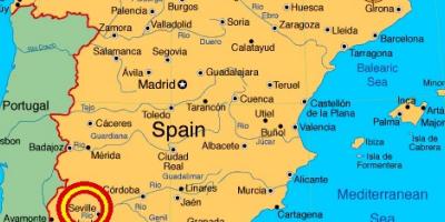 西班牙的地图显示出塞维利亚