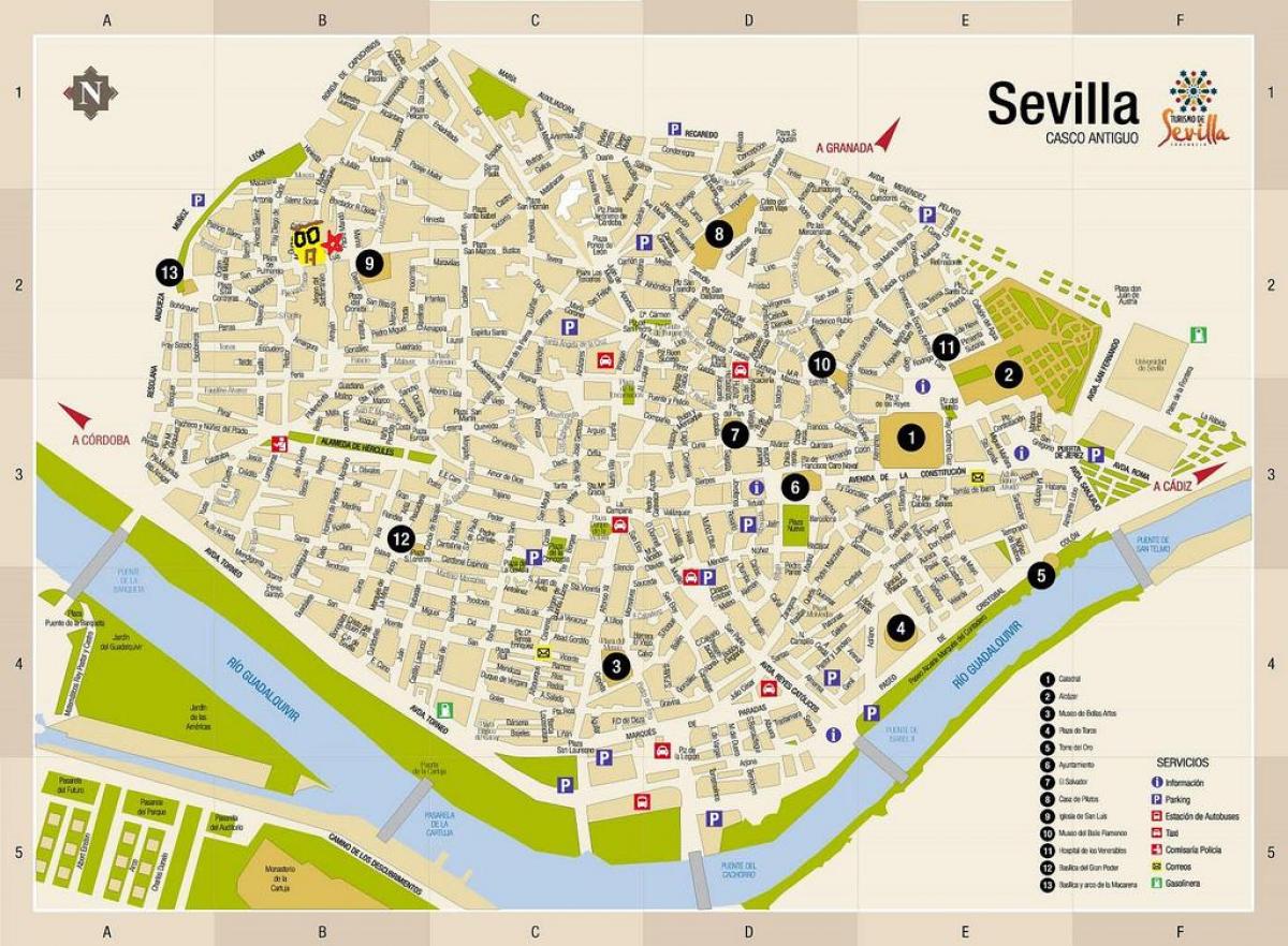 地图plaza de armas塞维利亚 