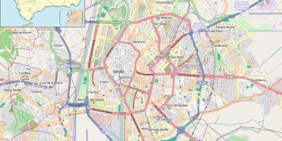 地图西班牙塞维利亚街区