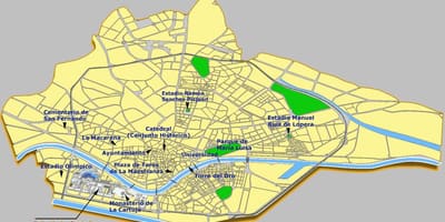 西班牙塞维利亚旅游景点的地图